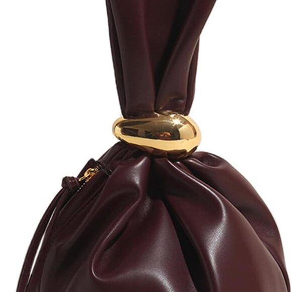 Jewelry - Burgundy Wristlet Purse for Women Lightweight PU Leather Small Handbag Wristlet